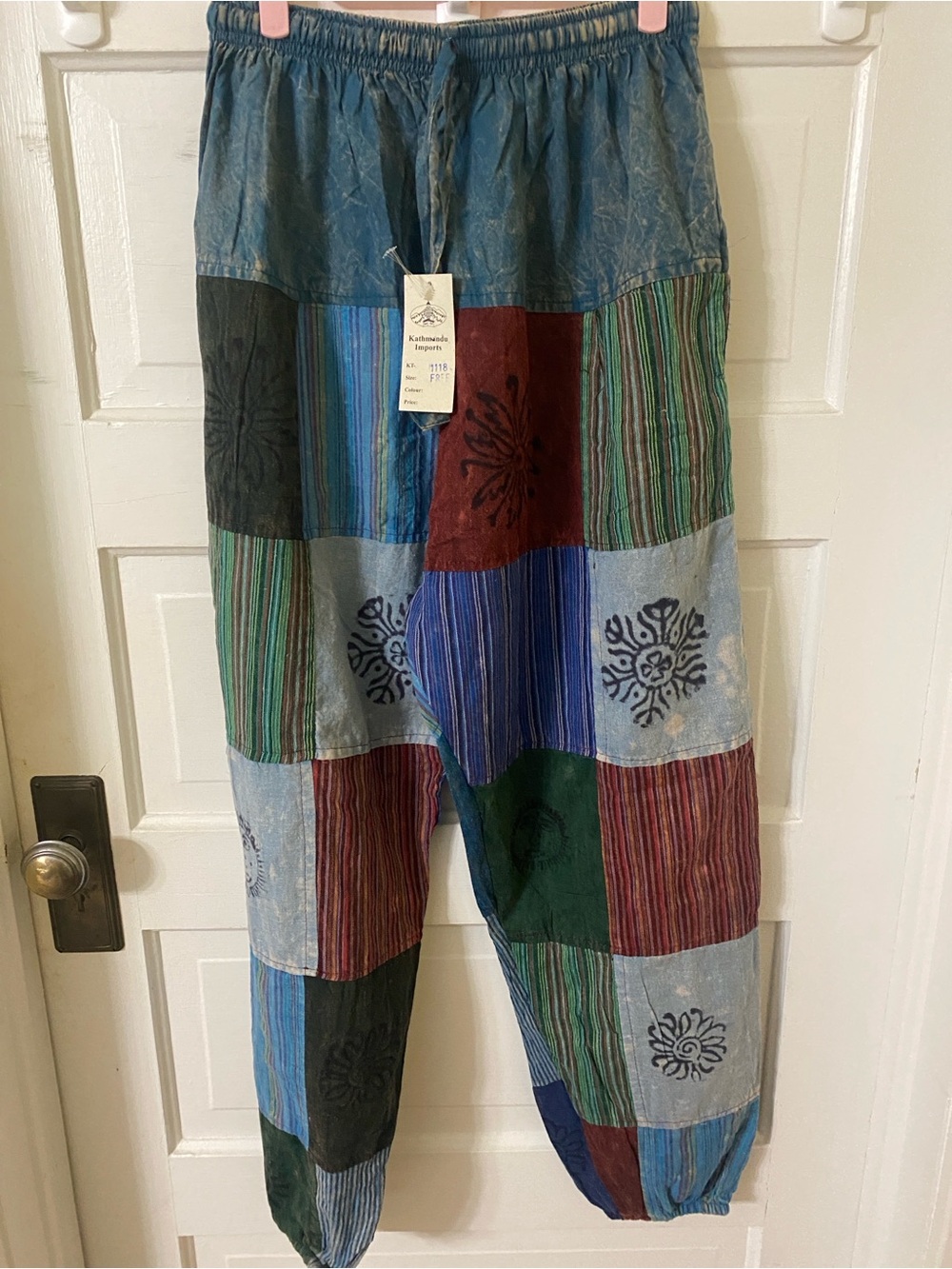 Kathmandu Imports Boho Patchwork Jogger Pants Free Size NWT - Picture 8 of 8